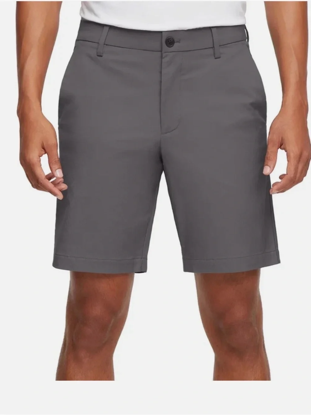 Banana Republic Men’s Gray Solid Chino Shorts Stretch Quick Dry Zip 9